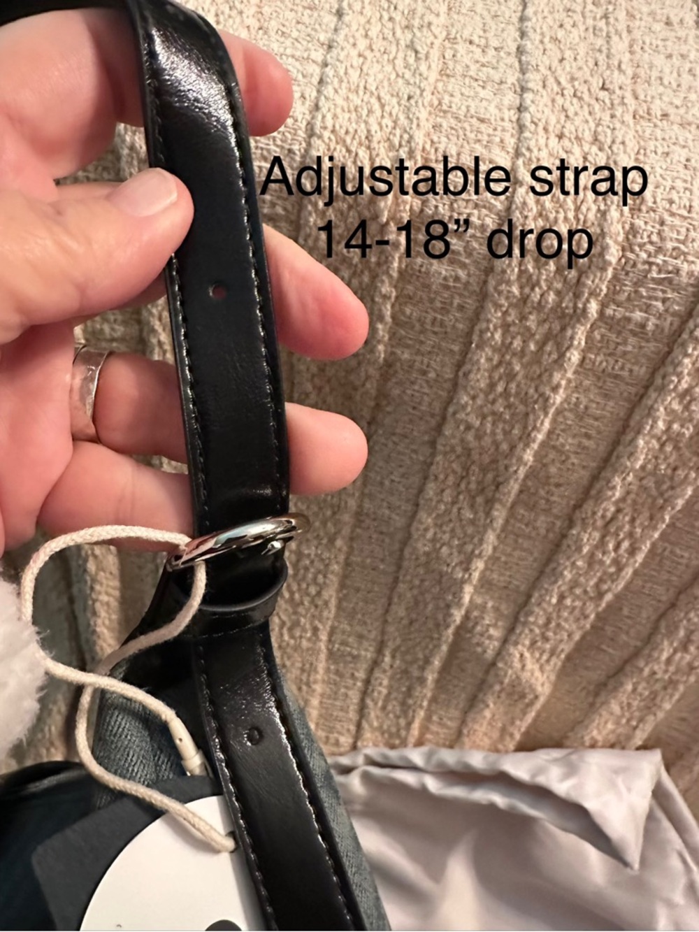 NWT Shoulder Bag in Distressed Denim and Black Leather - Picture 13 of 16